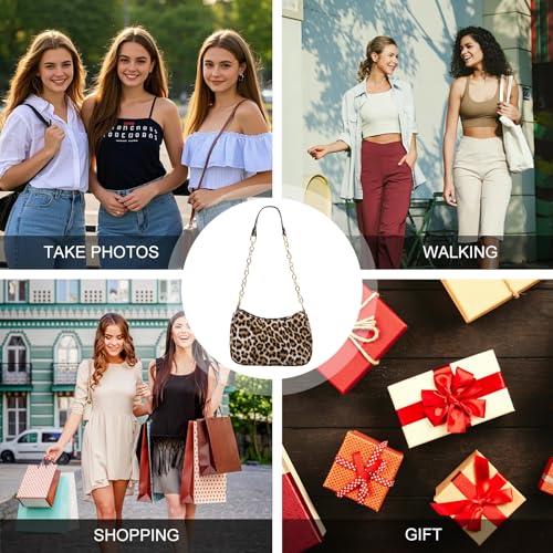 Bolso de hombro estampado leopardo para mujer pequeño miniatura 7
