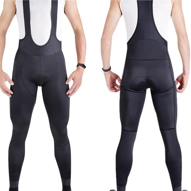 Largo Culote Ciclismo Pantalones de bicicleta for hombre con correas for los hombros, pechera de ciclismo for hombre, pantalones largos transpirables y cómodos for bicicleta, mallas con pechera for ci