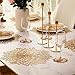 Snowkingdom Set of 12 Gold Metallic Placemats Laminated Vinyl Round Leaf Dinning Table Place Mats Bulk Decorative Halloween Thanksgiving Christmas Party Wedding Holiday Festival