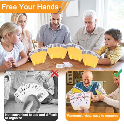 4 Stücke Kartenhalter Kinder Spielkartenhalter, Freihändiger Spielkartenständer, Plastik Playing Card Holder, Spielkarten Halterung Befreit Ihre Hände, Geeignet für Kinder, Erwachsene, Senioren