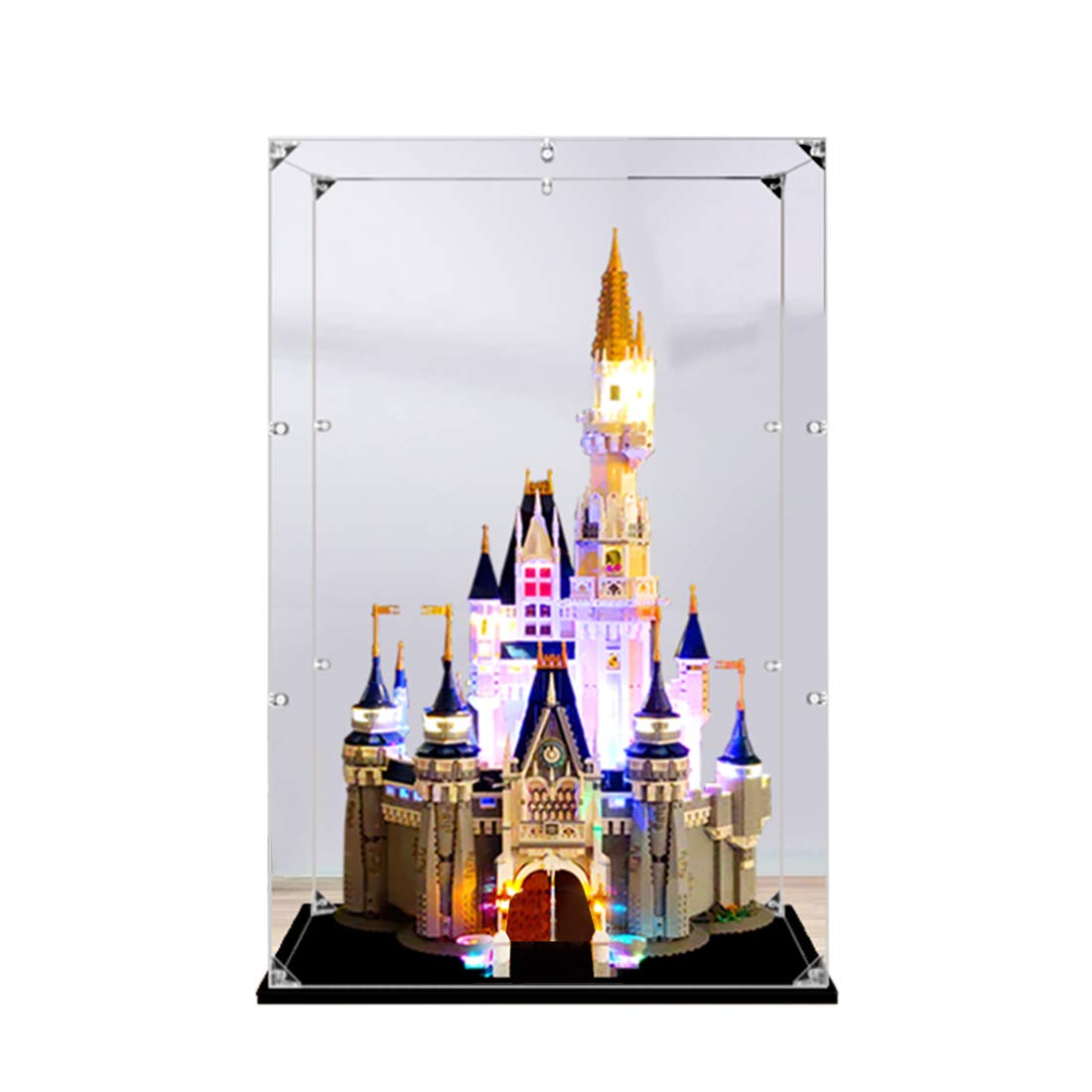 Lingxuinfo Display Case for Lego Disney Castle 71040, Acrylic Clear Display Box Showcase (Lego Set not Included) - S-Grade No Glue Type