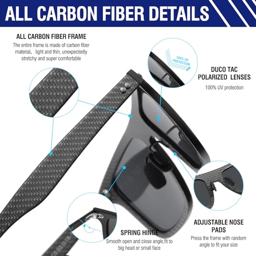 Image of DUCO Polarized Sunglasses for Men Sun glasses All Carbon Fiber Frame 100% UV Protection for Driving Running Fishing DC8325