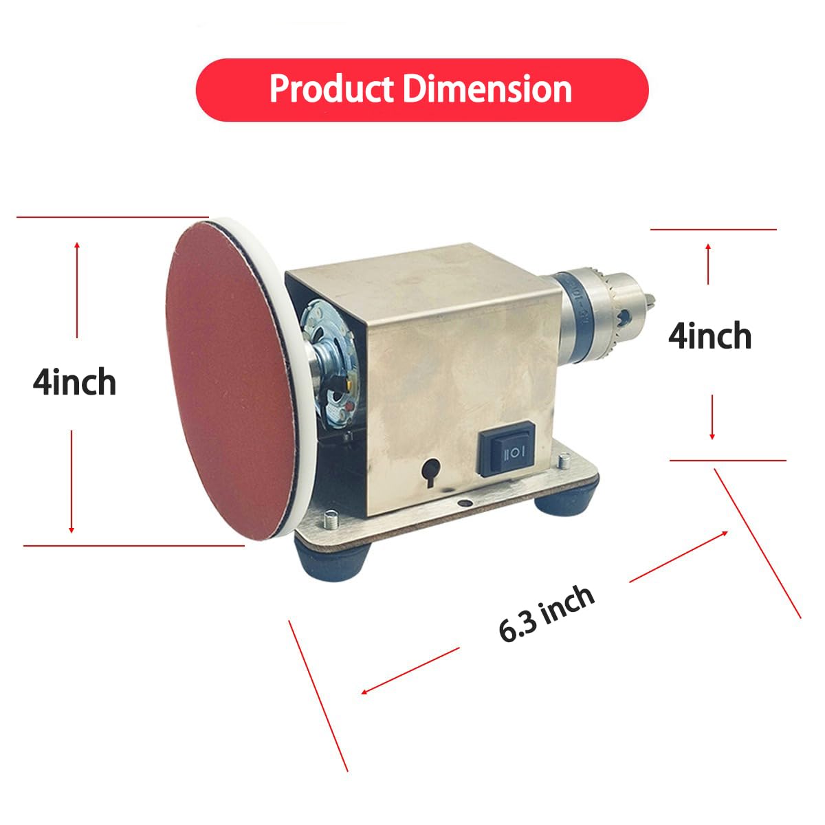 Bench Grinder 4 inch High-Speed Grinding Tool with Maximum 6000 RPM Durable and Reliable for Sharpening and Grinding (Drill Clamp + Sandpaper Disc Set Knob Speed Control Model)