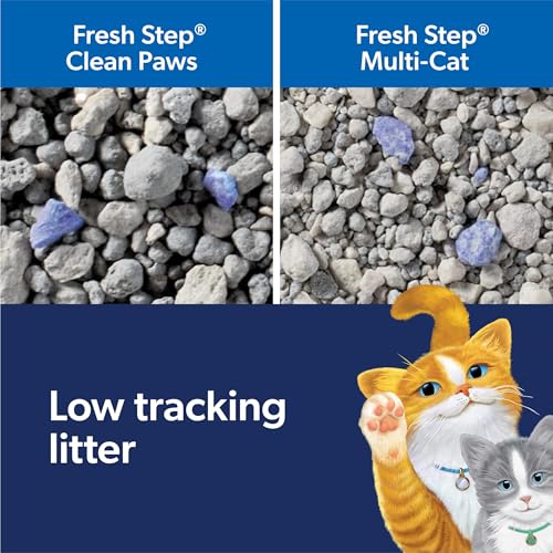 Low Tracking Fresh Step Clean Paws Cat Litter with Febreze Freshness, 37 lbs. (2 x 18.5 lb. Box) for Multi Cat Homes