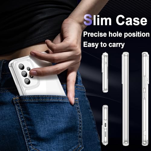 Image of Case for Samsung Galaxy A53, Military Grade Drop Protection Phone Case, Yellowing Resistant, Anti-Scratch Hard PC Back, Shockproof Hard Ultra-Thin Protective Cover, Clear