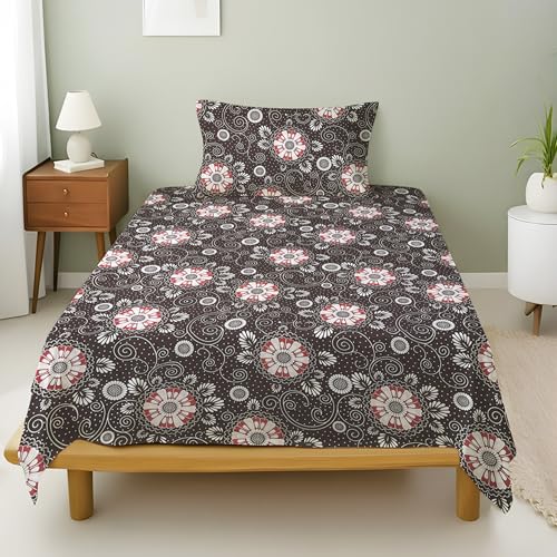 Image of Weave & Decor Cotton Bedsheet for Single Bed 90x60 Inches Soft and Breathable, Includes 1 Pillow Cover 20x30 Inches