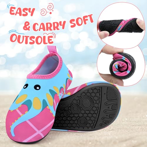 Image of Kids Boys Girls Swim Water Shoes, Toddler Kids Swim Water Shoes Non-Slip Quick Dry Beach Shoes,Barefoot Sports Shoes Aqua Socks for Beach Outdoor Sports