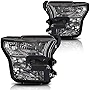 Direct Replacement Headlight Assembly Compatible with Ford F150 Pickup 15-17 Headlamps with Smoked Lens Clear Corner