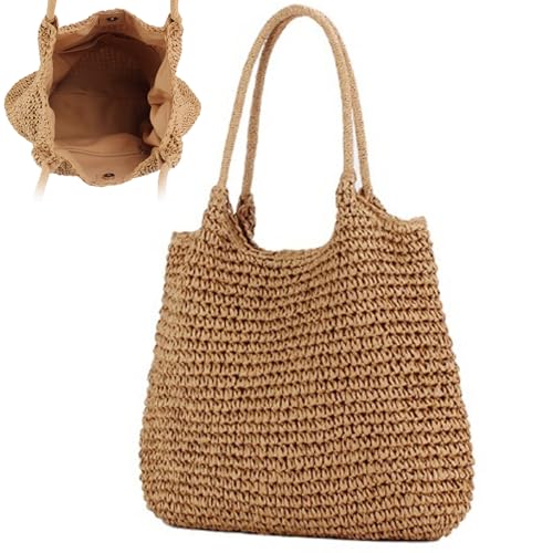 Bolso de paja grande capacidad 15.8x14.2 pulgadas miniatura 7