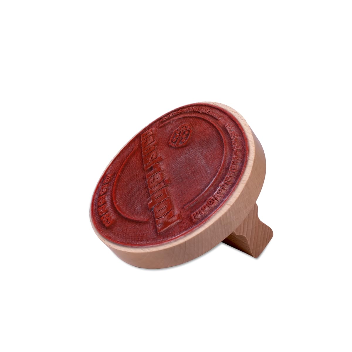 Timbro per culla rotondo personalizzabile Ø 10 cm in legno – grande timbro in legno per personalizzare con testo e logo – opzionale con tampone per timbri