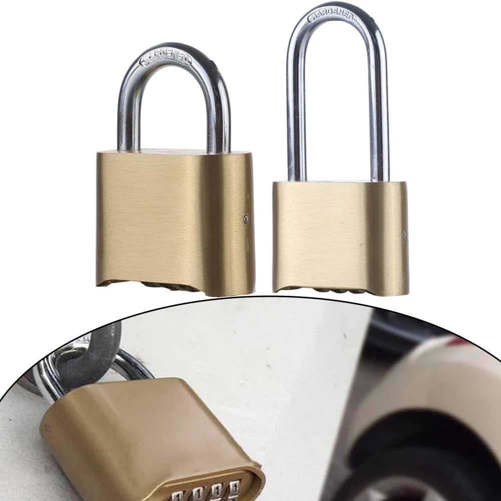 Brass Combination Padlock, Resettable 4 Digit Lock for Outdoor Security, Heavy Duty Shed, Luggage, Backpack, Tool Box and Anti Theft Protection(2)