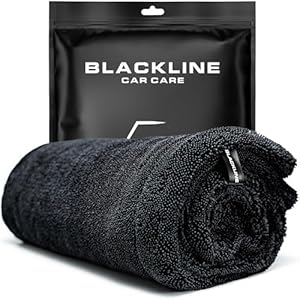 Blackline Toalla de secado de bucle torcido de 24 x 36 pulgadas, 1300 GSM, sin rayas, sin pelusas, reutilizable, accesorios para automóvil, toallas de baño, paño de limpieza de microfibra, todo lo que