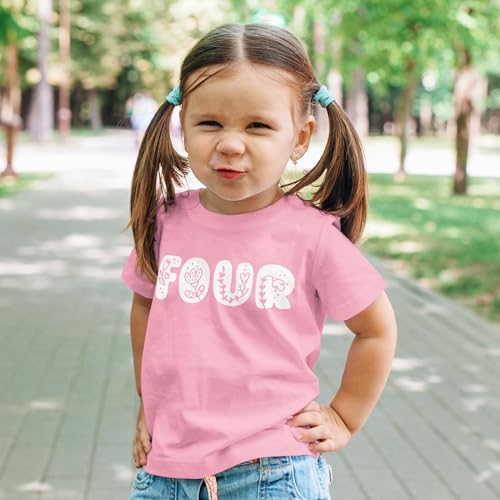 Image of Floral Numbers Ages 1-7 Birthday Girl Shirt for Baby & Toddler Youth Girls