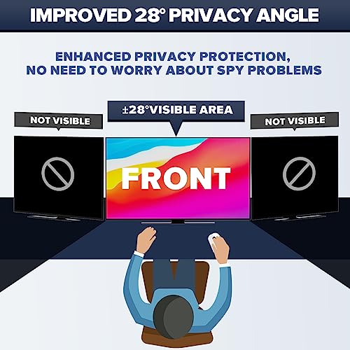 Image of [2-Pack] HD Computer Privacy Screen 24 inch, Upgraded Computer Privacy Screen for 16:9 Widescreen Removable Anti Glare Cover and Blue Light UV-Blocking Filter