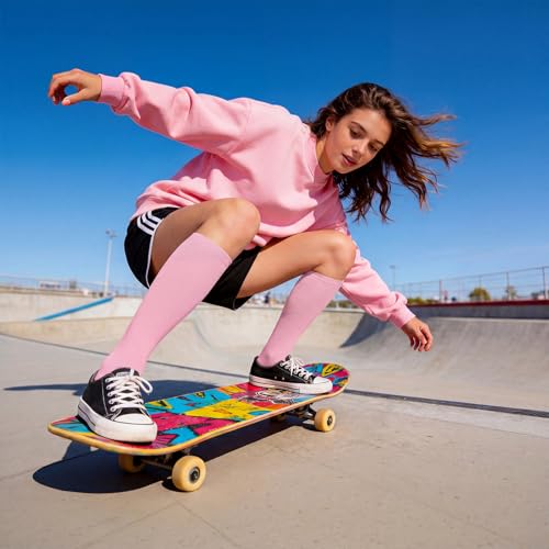 Image of American Trends Womens Athletic Knee High Socks Outdoor Sport Thigh High Stockings Casual Stripes Tube Socks