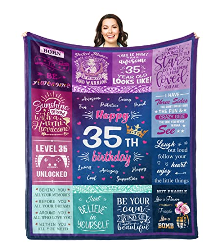 Solzien 35th Birthday Gifts for Women Blankets 60