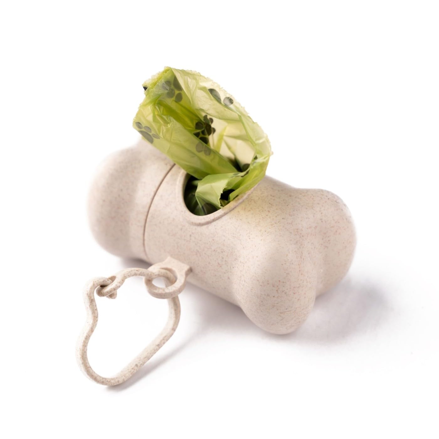 IRIDA NATURALS Poop Bags Wheat Straw Dispenser with Leash Clip(Beige