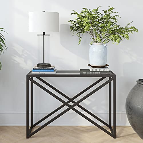 Image of Calix 42'' Wide Rectangular Console Table in Blackened Bronze