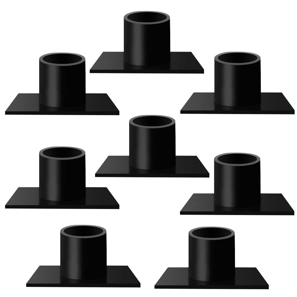 Pibkay Black Candle Holders for Tapered Candles, Matte Black Candlestick Holder Centerpieces for Home Decoration, Party, Wedding Anniversary, Housewarming Gifts, Set of 8 Square