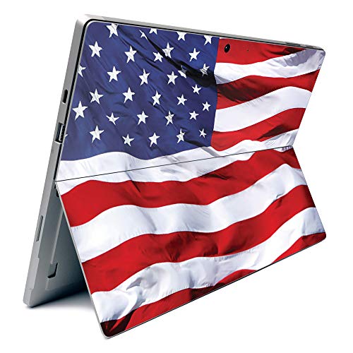 Image of MightySkins Carbon Fiber Skin for Microsoft Surface Pro 7 - American Flag | Textured Carbon Fiber Finish | Easy to Apply, Remove, and Change Styles | Made in The USA (CF-MISURPR7-American Flag)