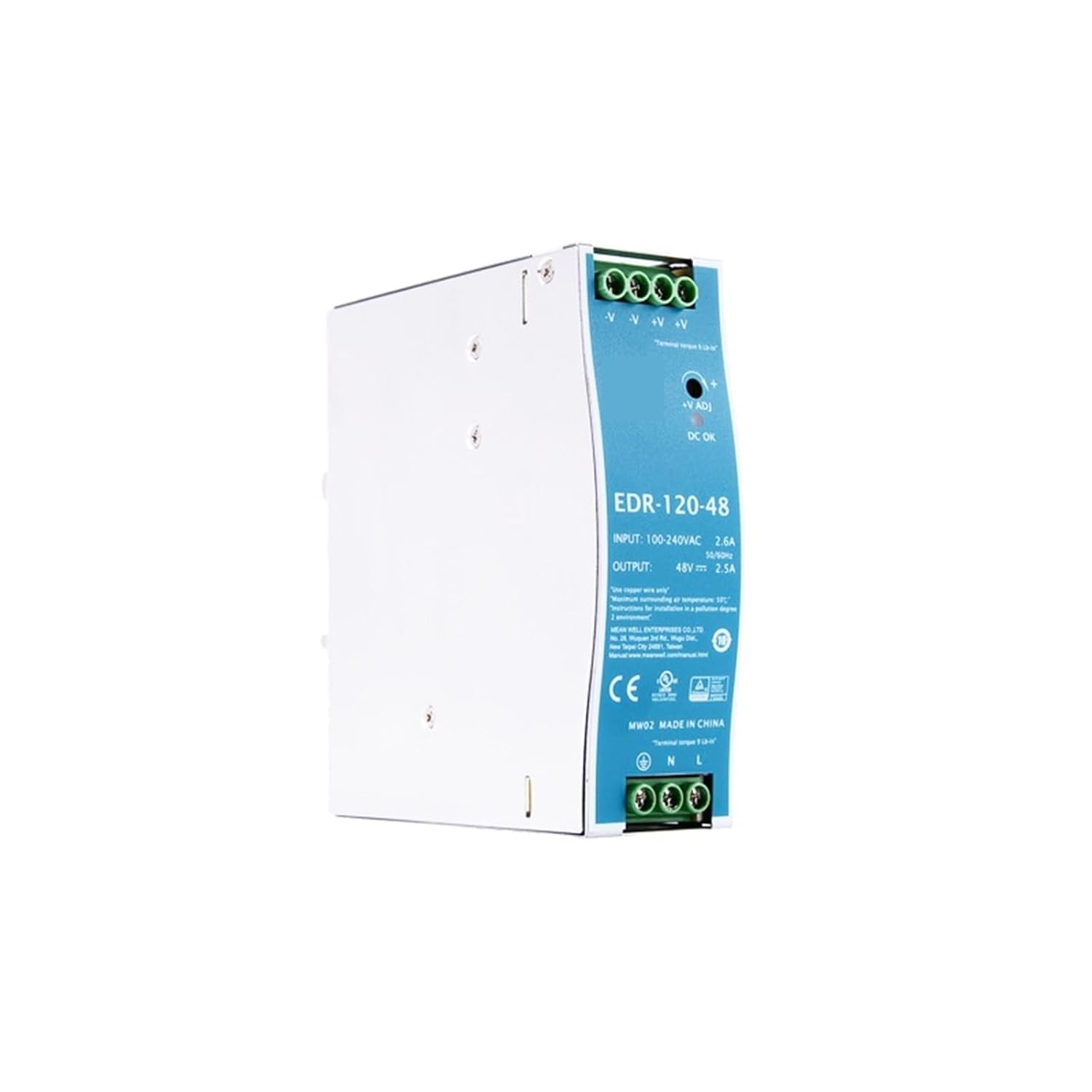 EDR-75 120 150 Series 12V 24V 48V DC 75w 120w 150w Single Output Industrial DIN Rail Power Supply(EDR-120,12V)