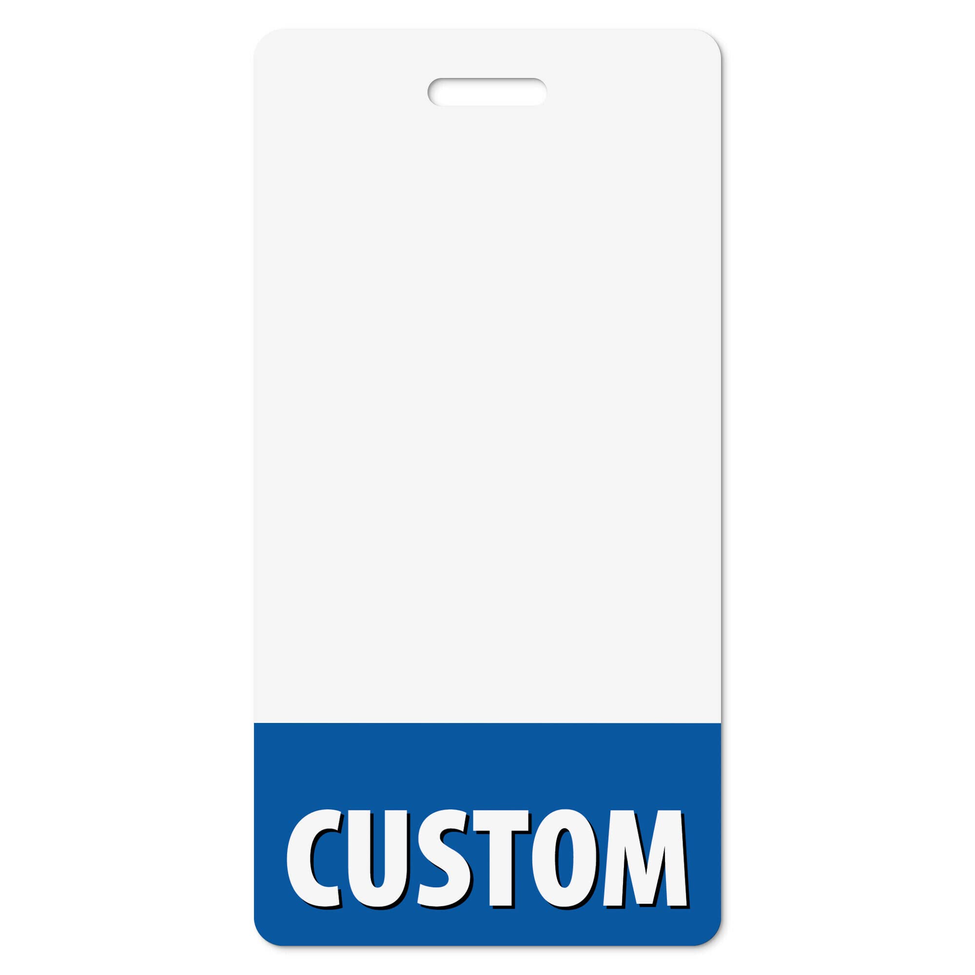 Custom Badge Buddy - in Cobalt Blue Color - Vertical - Double Sided Backer Card - Durable and Water Resistant Ideal for Teachers, Nurses, Doctors, and