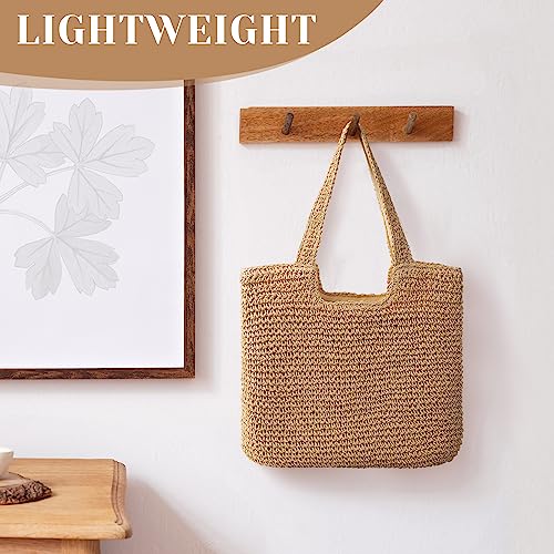 Image of Trifabricy Beach Bags for Women, Woven Straw Tote Bags,Large Beach Bag, Weaving Swim Shopping Travel Bag Waterproof