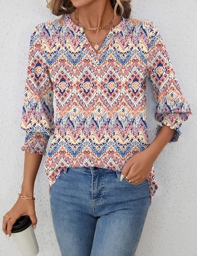 V-Ausschnitt betont Dekollete dezent - Detailansicht von Rapbin Bluse Damen Tunika Schnäppchen – Dealfoxx.de (52 Zeichen)