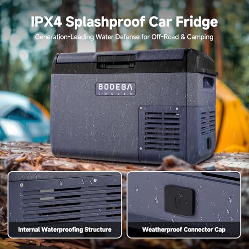 Image of BODEGACOOLER 12 volt Car Refrigerator - 26QT(25L)Portable Freezer IPX4 Waterproof Car Fridge Ultra-Quiet Electric Cooler for Truck Van Camping Road Trips Travel 12 /24V DC 110~240 Volt AC,-4℉~68℉