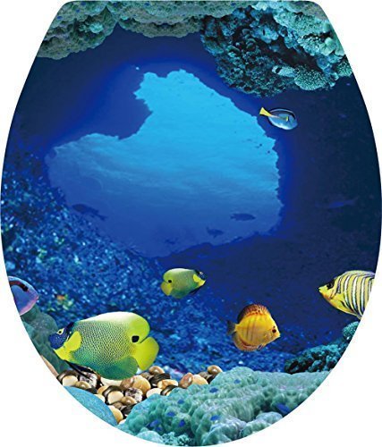 Pegatinas de pared de océano para tapa de inodoro boodecal 15x12 cm