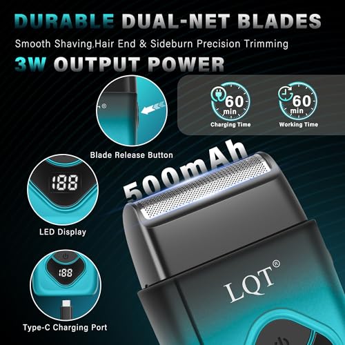 Image of Hair Clippers for Men Professional, Beard Trimmer Kits & Sets, Electric Shavers, Hair Clippers & Trimmer Ceramic T-Blade, for Barber, Gifts for Men (Blue)