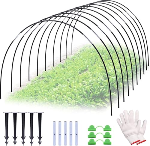 Briegous Greenhouse Hoops?30PCS Greenhouse Hoops Grow Tunnel?6mm Plastic Wrapped Greenhouse Arches?DIY Greenhouse Hoops for Raised Beds.
