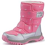  SAGUARO® Kinder Schneestiefel Warm gefütterte Winterstiefel Winter Winterschuhe Snowboots für Jungen Mädchen, Rosa, 26 EU