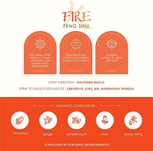 Feng Shui Elements Natural Mist Gift Set by Aromafume |5 x 50ml| Create Better Feng Shui | Balance the Elements | Water, Wood, Fire, Earth & Metal | Stimulate Chi & Feel Harmonised | Non-Toxic & Vegan