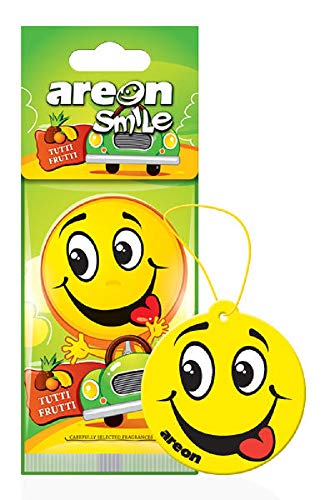 Image of AREON Smile I Design Hanging Car Air Freshener, Tutti Frutti (Pack of 12)