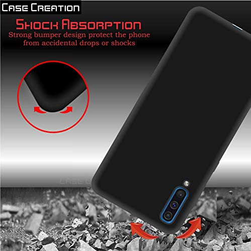Image of Case Creation for Samsung Galaxy A70s 2019 Back case, Samsung Galaxy A70s Slim Flexible Smart Look case with 360 Camera All Angle Protection (Pure Black)