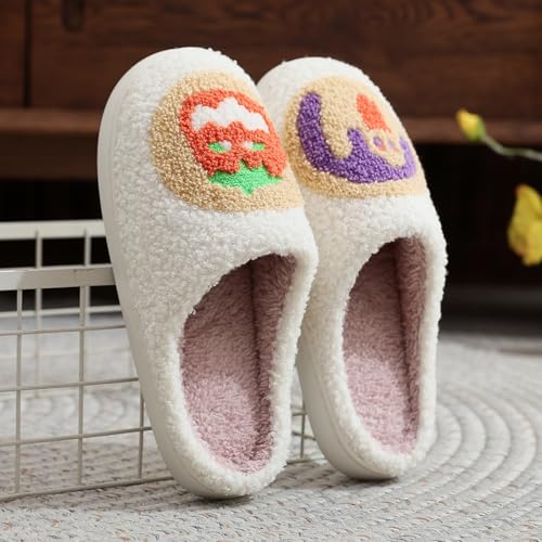Cute Bunny Slippers for Women Men, Fuzzy Cartoon Slippers Plush Warm Love Pattern Kawaii Slippers, Womens Slippers, Couple Slippers, Autumn Winter Slippers (9-9.5,Blue,Adult,Numeric Range,Medium,9,Women,9.5)2