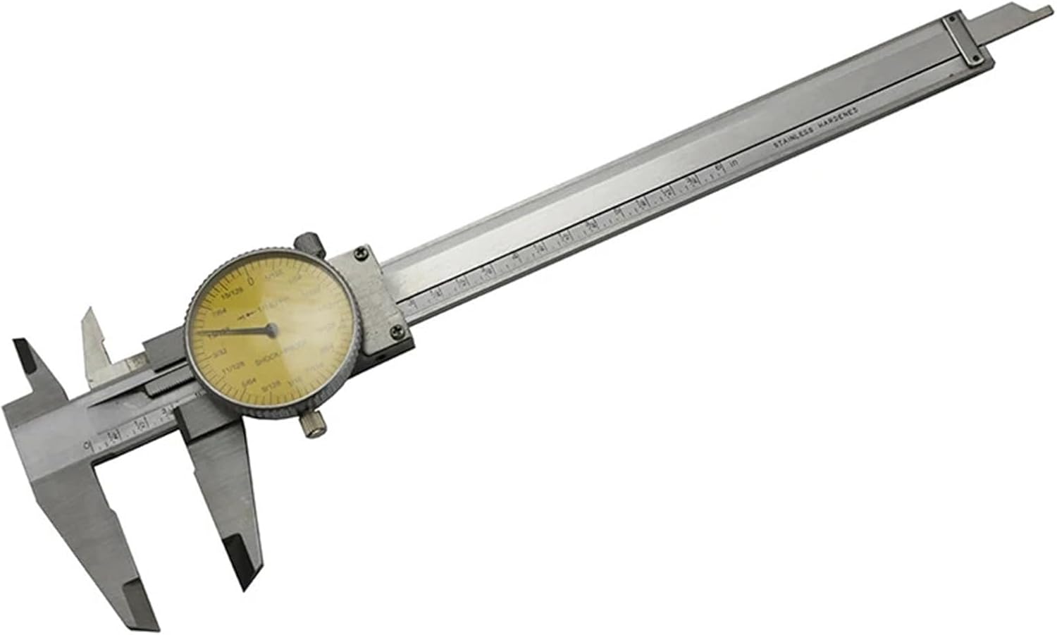 150mm 6" 1/1024 Inch Combination Dial Caliper 6inch Shock-proof Stainless Steel Precision Vernier Caliper