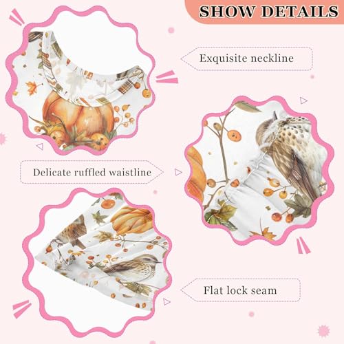 Girls' Dresses Thanksgiving Pumpkins Fall Bird Toddler Summer Dress Sleeveless Dresses for Girls Sundress3