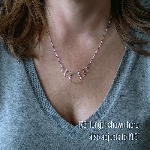 EFYTAL 50th Birthday Gifts for Her, Classy Sterling Silver 5 Circle Necklace, 1975 Birthday Gifts for Women, 50 and Fabulous3