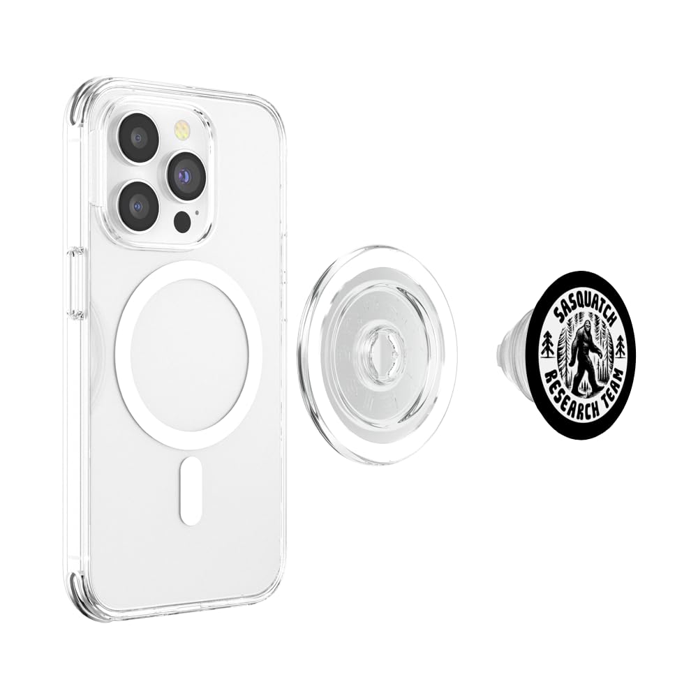 Sasquatch Research Team - Bigfoot Forest Walk PopSockets PopGrip for MagSafe, Clear - Image 3