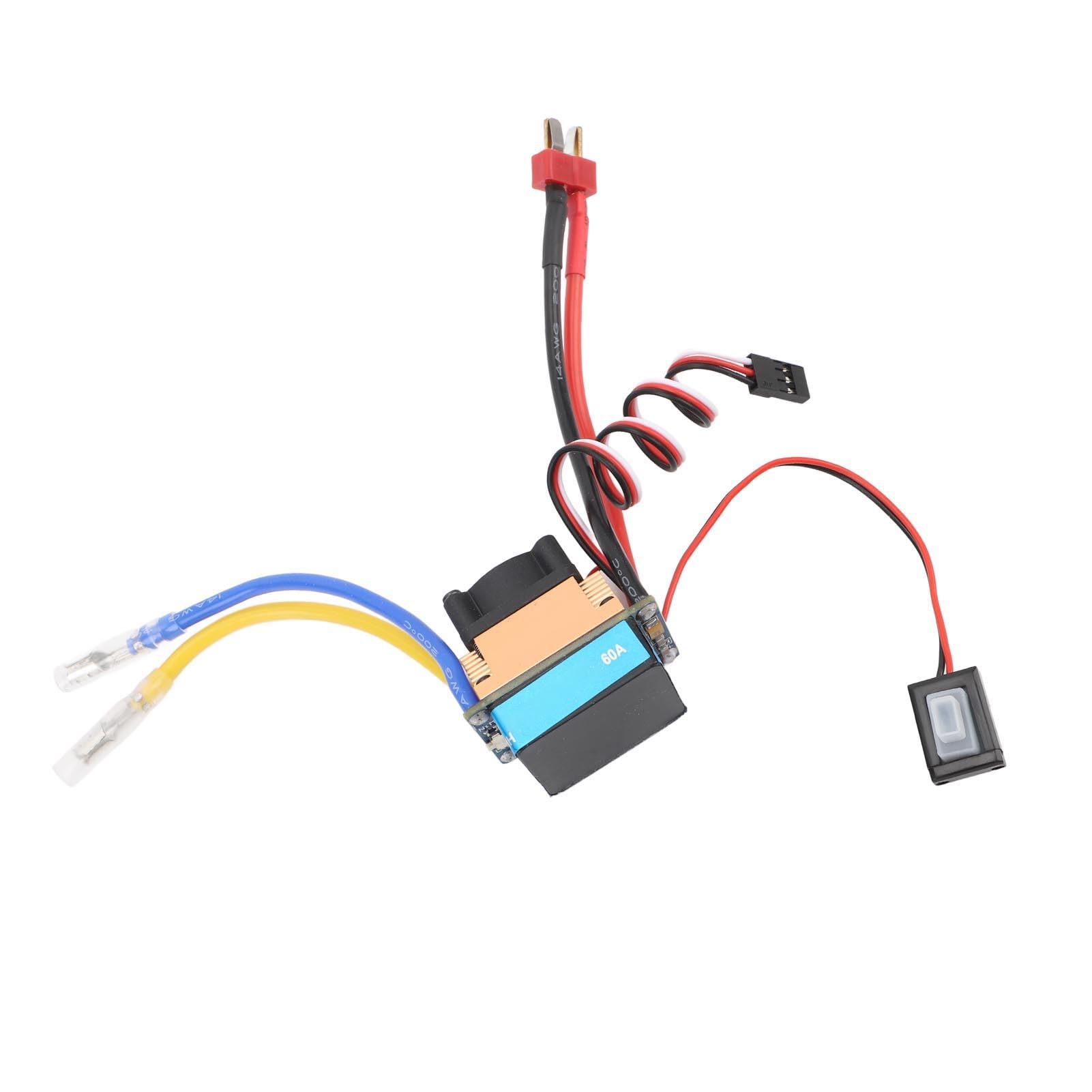 ESC brossé 480A , Contrôleur de Vitesse brossé ESC, Contrôleur de Vitesse d'étalonnage Automatique de la Plage d'accélérateur, 3 Modes pour Bateau 1/10 RC
