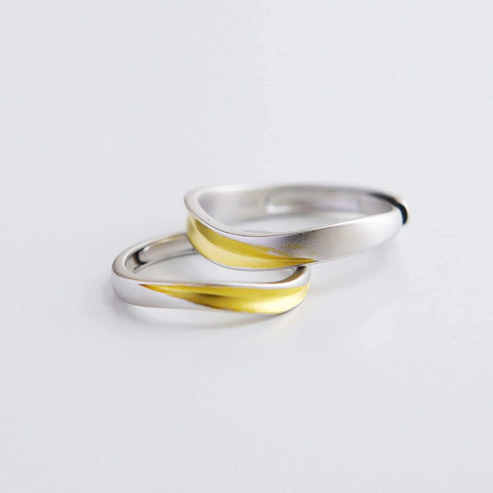 Schlichter Verlobungsring, EIN Versprechensring, Blattgold, Silber, Sterlingsilber, kleine Geschenksets für Frauen