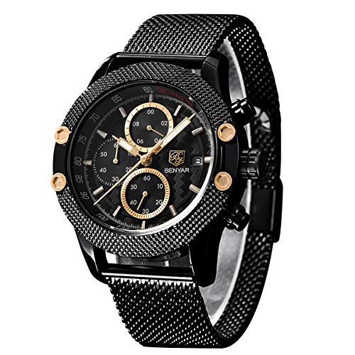 BY BENYAR - Reloj cronógrafo para Hombre | Movimiento de Cuarzo |...