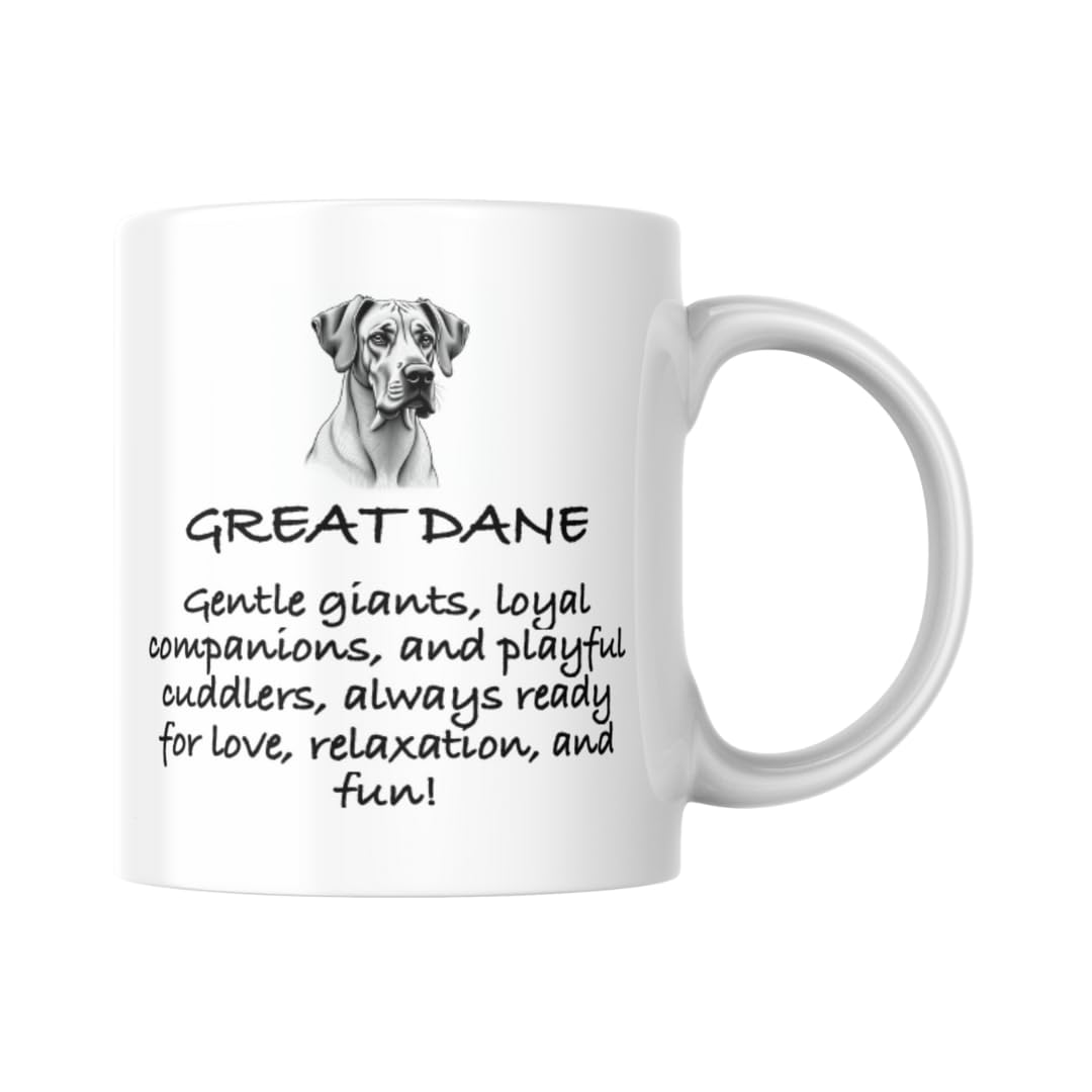 Dog Lovers Ceramic Mug - 11oz White Ceramic Coffee Cup | Cute Dog Mum/Dad Gift, Funny Pet Owner Mug | Dog-Themed Tea & Coffee Mug | Dishwasher & Microwave Safe (Great Dane) โ image 1