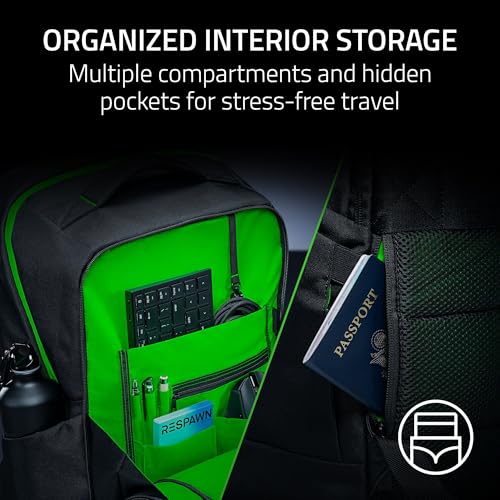 Image of Razer Rogue V4 18 inch Gaming Laptop Backpack - Tear & Water Resistant Exterior, Shockproof Sleeve Fits Up to 18 inch Laptops, Ergonomic Comfort, Made with Recycled Material, Padded Shoulder Straps