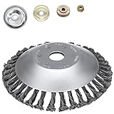 SYITCUN 8inch Weeds Trimmer Head Cutter Replacement for String Trimmers Wire Wheel Brush Steel Wire Grinder Brush for Angle Grinder Rust Paint Grass Weed Removal Multifunctional Tools