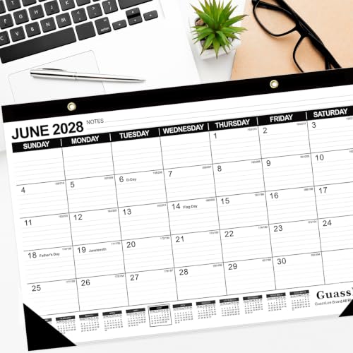 Image of GuassLee Desk Calendar 2027-2028 3 Pack, 18 Months, Large 17 inchx11.5 inch