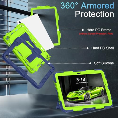 Image of for Galaxy Tab A11+ /A9+ 11 Inch Samsung Galaxy A11 Plus Case,Heavy Duty Shockproof Rugged Protective Cover for Samsung A11 /A9 Plus Tablet Cases,Navy Green