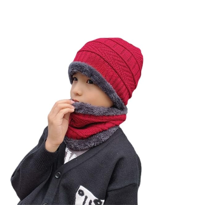 LCARYThickened Winter Knitted Hat with Warm Neck Gaiter for Men and Women